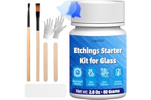 LARICEO 2.8oz Etching Starter Kit, Complete Glass Etching Kit, Instant DIY Exclusive Etching Ideas, Professional Glass Etching Kit for Mirrors, Photo Frames, and Trophies-Easily Create Matte Glass Designs