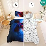 Loussiesd Gamer Bedding Set Double Size Red Blue Duvet Cover 3 Pcs view 2