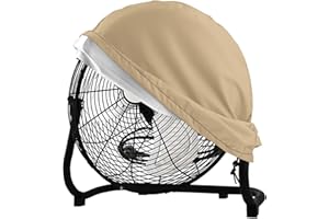 Cugasmaru Tan Fan Cover Industrial Fan Cover Waterproof Compatible for 24 inch High Velocity Heavy Duty Metal Industrial Floor Fans Round Washable Floor Fan Cover