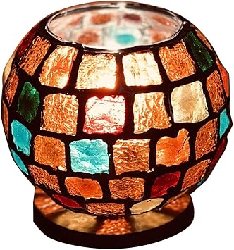 Amazon テーブルランプ モザイクガラス ステンドグラス風 手作り 間接照明 ミニランプ Color Stone Harvest テーブルランプ 通販