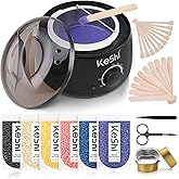KeShi Waxing Kit, Painless Hair Removal Wax Warmer with 6 Bags Hard Wax Beans for Full Body, Legs, Face, Eyebrows & Bikini— Ideal for Both Women & Men