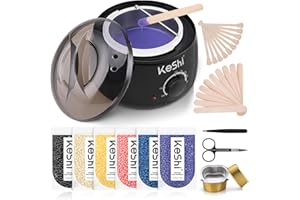KeShi Waxing Kit, Painless Hair Removal Wax Warmer with 6 Bags Hard WaxBeans for Full Body, Legs, Face, Eyebrows & Bikini— Ideal for Both Women & Men
