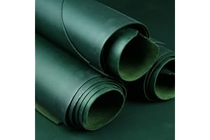 ANT MAKERS Leather Sheets,Leather for Crafts Tooling Leather Square 2.0mm Thick Finished Full Grain Cow Hide Leather Crafts Tooling Sewing Hobby Leather Veg tan Leather Leather Sheet (Green,4x8in)