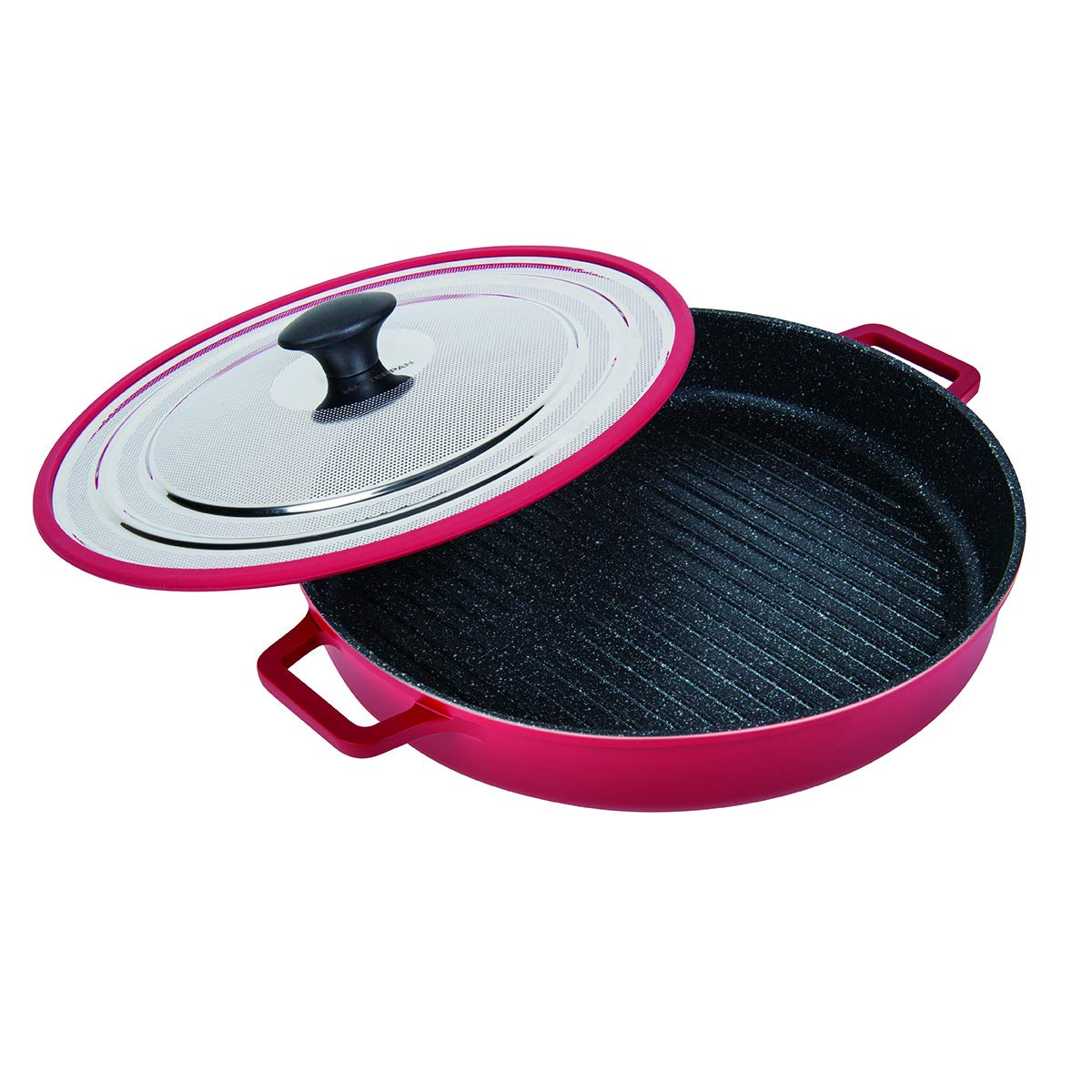 Masterpan Non Stick Grill Pan/Griddle Pan 30cm | Cast Cookware | Great for Steak Pan, Fish | BBQ Pan, Induction Pan, Camping Frying Pan, Skillet Pan | Oven Safe NonStick Pan | Induction Griddle Pans