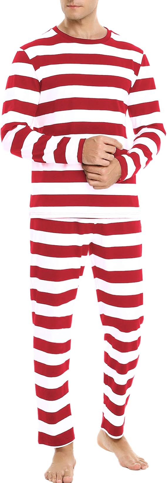 Buy iClosam Mens Striped Pajamas Set Cotton Long Sleeve Shirt Pjs