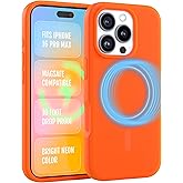 FELONY CASE for Apple iPhone 16 Pro Max Case - MagSafe Phone Case, Liquid Silicone, Vibrant Neon Color with Anti-Scratch Microfiber Lining, Non-Slip Grip & 360° Shockproof Protection (Orange)