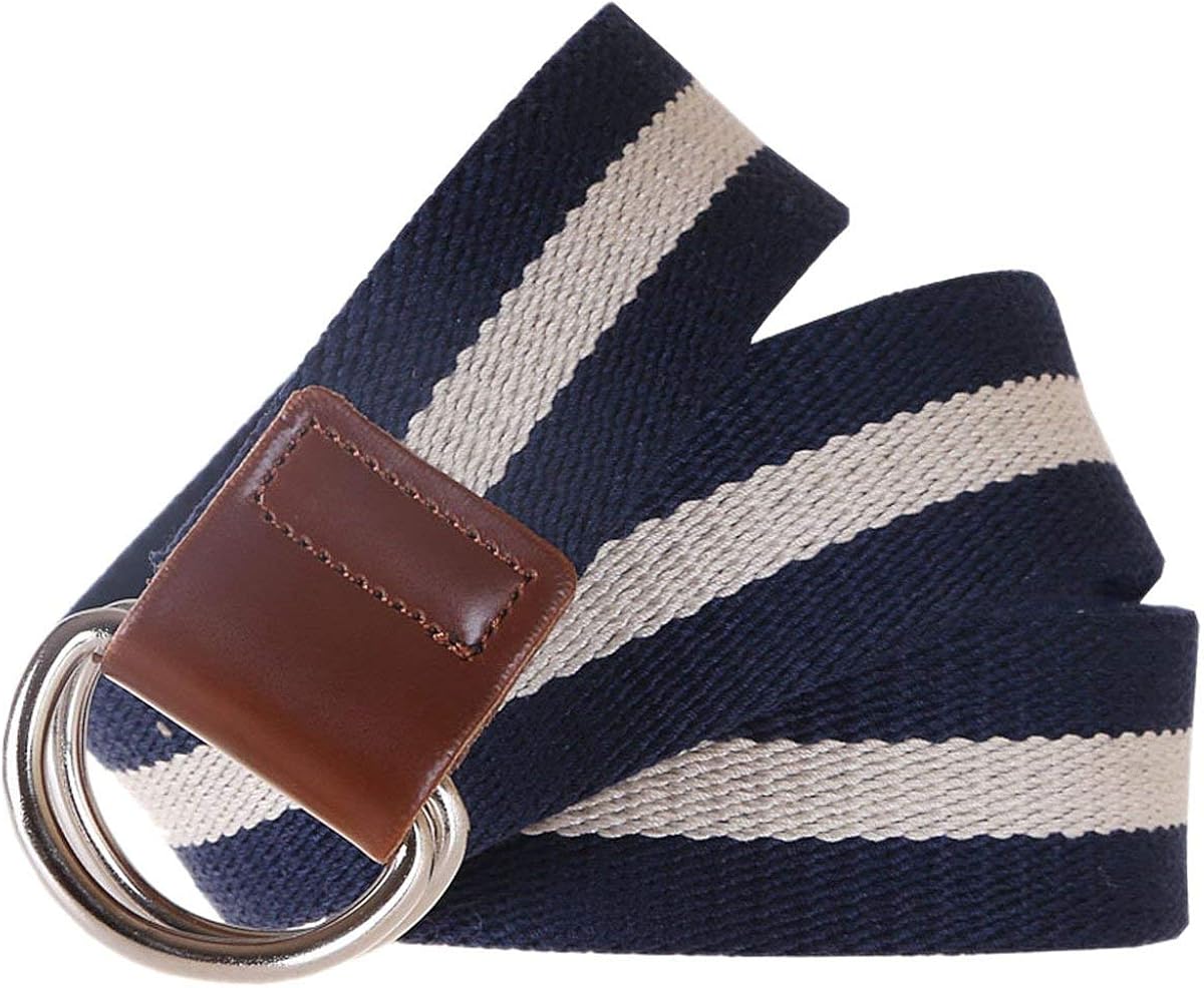 Men'S Fabric Belt Leisure With Double Canvas Canvas Unique Belt D Rings