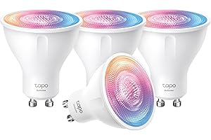 Tapo Smart Light Bulb, G10 LED Bulb, Multicolor, Dimmable, 2200K-6500K, 350 Lumens, 3.7W Equivalent to 50W, Compatible with A