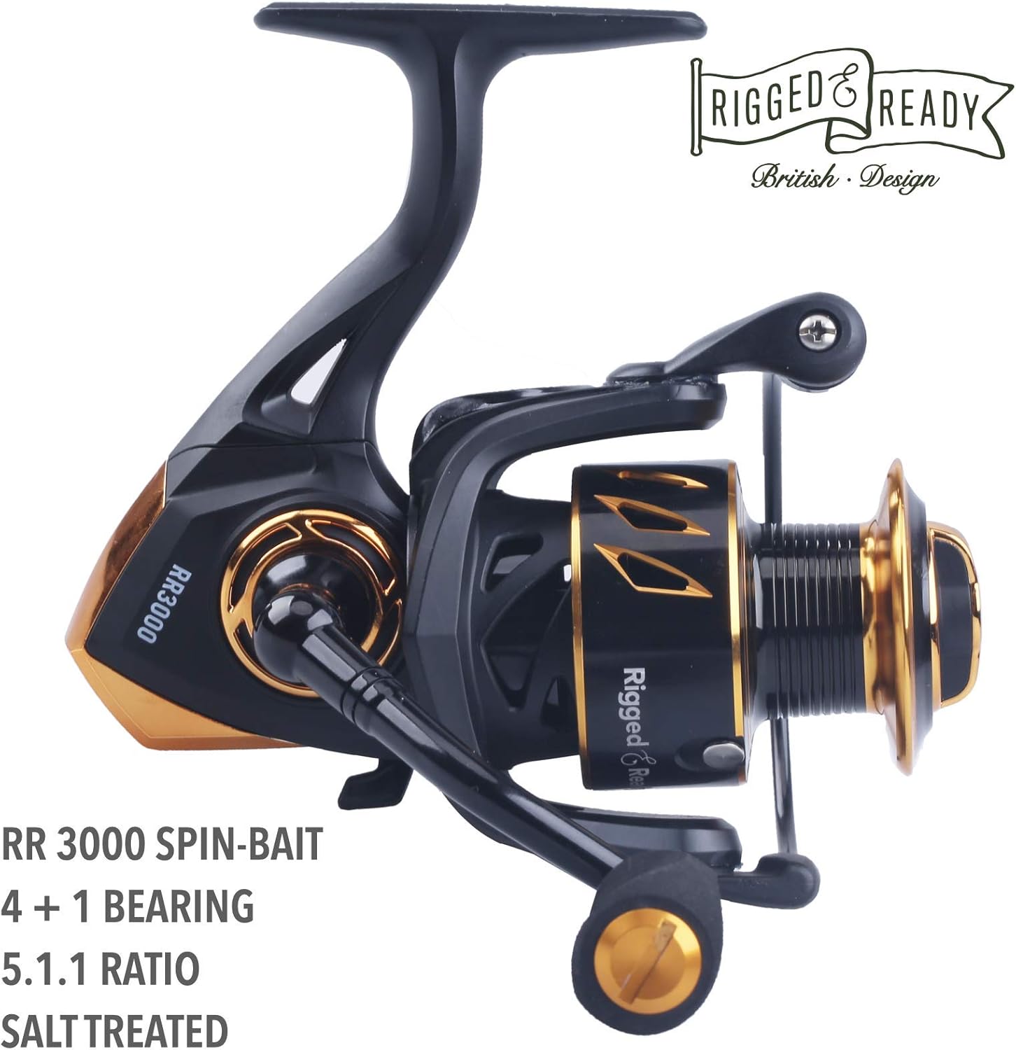 Rigged and Ready RR 3000 Fishing Reel Strong & Durable Salt Protected Reel for Spin Bait Carp & LRF Fishing 5.2.1 Ratio 4+1 Bearing Spare Spool & Soft Reel Bag - Image 3