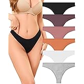 Galaxy Taper 6 Pack Womens Underwear Cotton Breathable Thongs for Women Sexy Stretch Cheeky Soft Panties Thong Basic