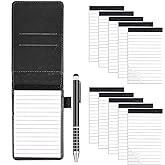 12 Pack Mini Pocket Notepad Holder Set, Small Pocket Notebook Pen Holder with 30 Lined Sheets Leather Mini Pocket Notebook wi