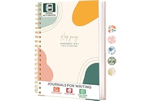 Only Zest Hardcover Spiral Journal, 10.25" x 7.25", 300 Pages Large College Ruled Notebook for Women, Ideal for Writing, Journaling, Note-Taking, Work, School
