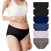 Mama Cotton Maternity Underwear Women's Foldable Pregnancy Panties Under The Bump Maternity Briefs Multi-Pack