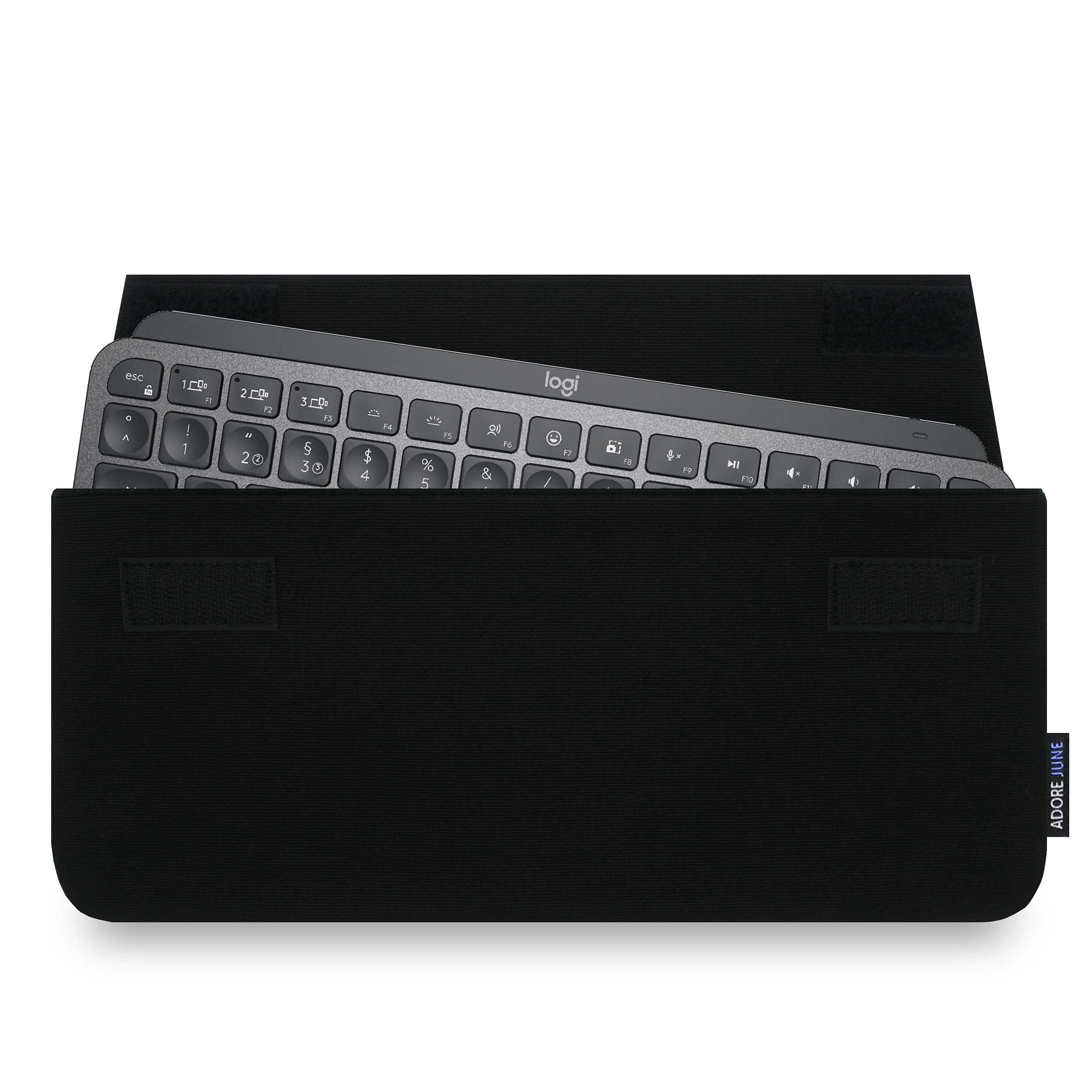 Adore June Keeb Protective Case Compatible with Logitech MX Keys Mini and Logitech MX Keys Mini Mac, Practical Fabric Keyboard Carry Case - Black