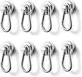 BTLIN Magnetic Hooks Extra Strong 8Pcs Neodymium Carabiner Heavy Duty 33Lbs view 1