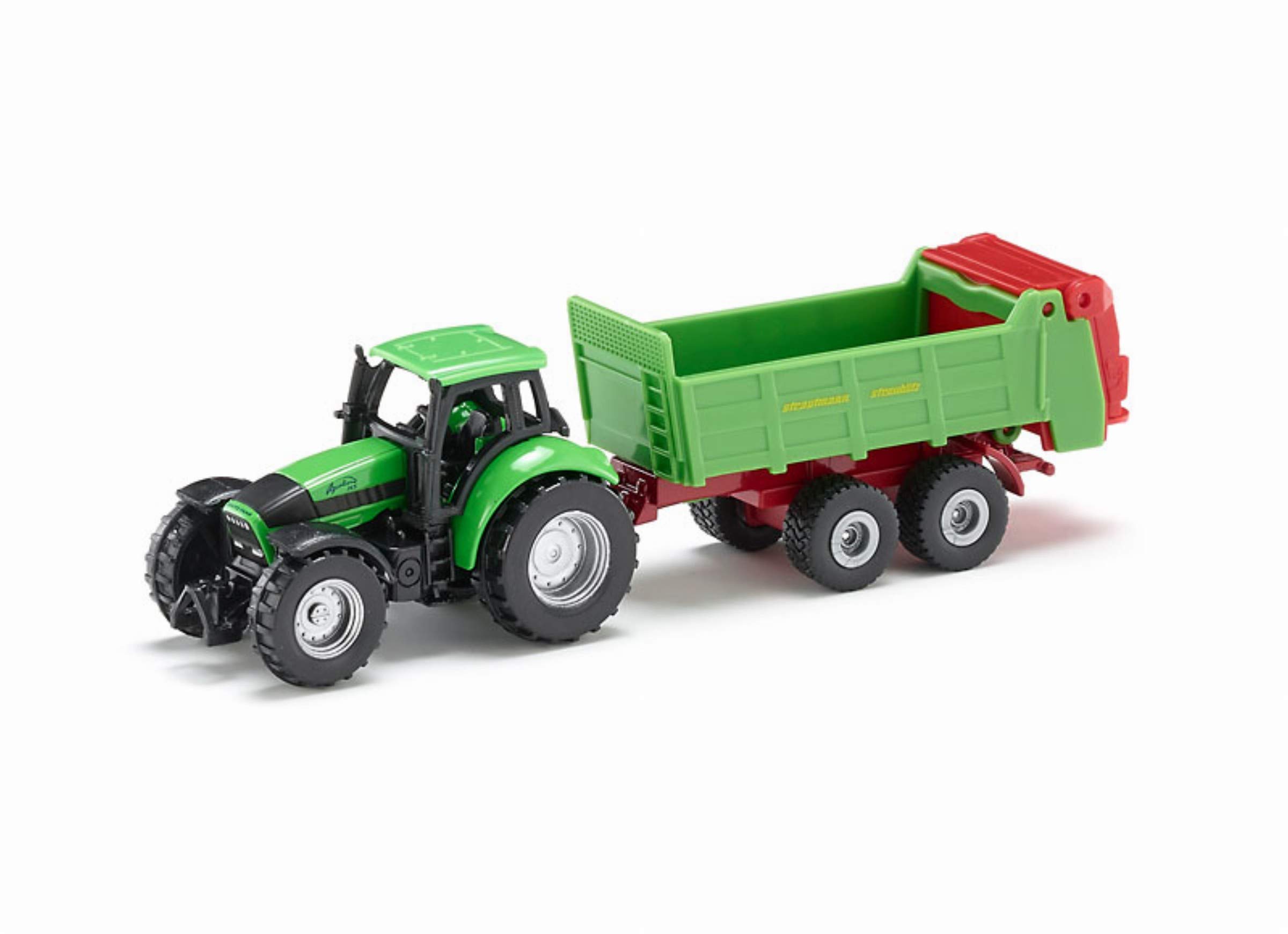 siku 1673, Tractor with Universal Manure Spreader, Metal,Plastic, Green, Opening tailgate