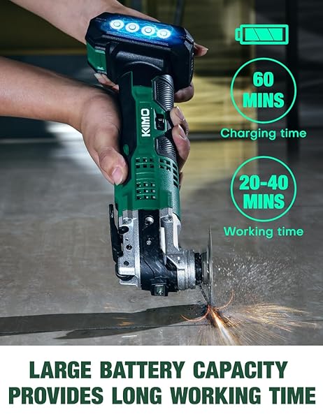 KIMO 20V CORDLESS OSCILLATING TOOL KIT WITH 26-PCS ACCESSORIES, MAX 21000 OPM, 6 VARIABLE SPEED & 3° OSCILLATING ANGLE, BATTERY POWERED OSCILLATING MULTI-TOOL FOR CUTTING WOOD/NAILING/SCRAPING/SANDING