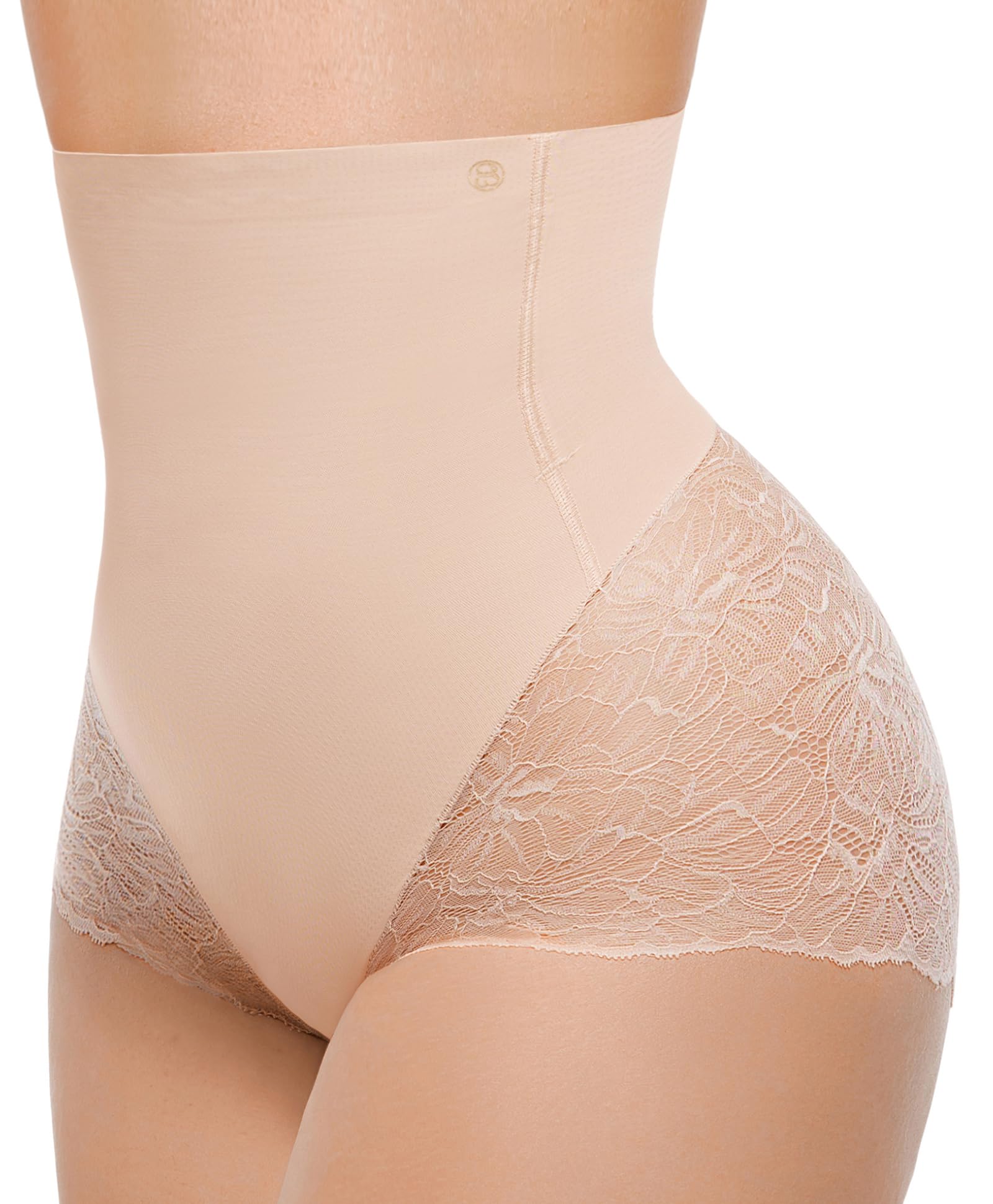Photo 1 of SHAPELLX Tummy Control Shapewear for Women Waist Cincher Body Shaper Panties with Butt Lifter Stomach Shapewear Beige L