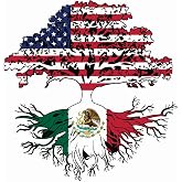 CartNest- Mexican Roots, Mexico Grown, Mexico USA Flag,- Vinyl Decal Waterproof Sticker | for Window| Car | Motorcycle | Truck | Laptop | Any Smooth Surface | Size: 5