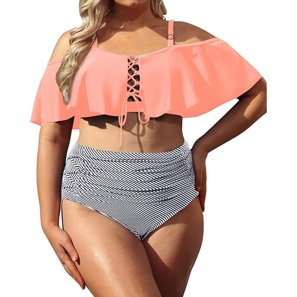Aqua Eve Women Plus Size One Piece Off Shoulder Swimsuits Lace Up Tummy  Control Flounce Bathing Suits, Leaf Printed and Black, 22 Plus : Amazon.ca:  Clothing, Shoes \u0026 Accessories