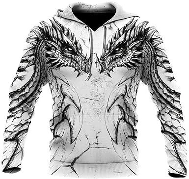 Amazon.com: Dragon Couple Tattoo All Over Printed Pefect 3D Hoodie, Zip