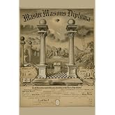 ART.COM Wall Art Print Masonic Symbols - Master Masons Diploma, 12" x 18"