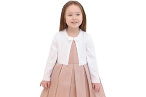 Lilax Little Girls' Knit Long Sleeve Bowknot Closure Bolero Cardigan