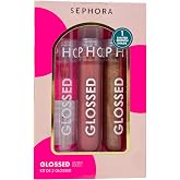 SEPHORA Collection Glossed Lip Gloss Trio Gift Set - 3 x 5 mL Glossed Lip Gloss in 01 Boss, 100 Busy and165 Iconic.