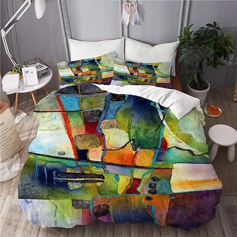 Funda nórdica Rocas de mosaico abstracto Círculo moderno Círculos de