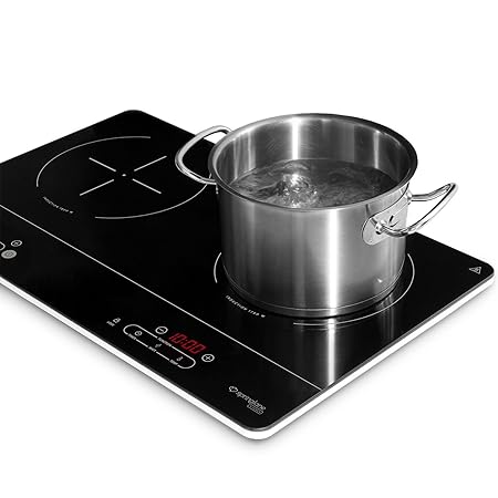 Doppio Piano Di Cottura A Induzione 3500 Watt Con Superficie Piatta In Vetroceramica Fornello A Induzione Con 2 Zone Di Cottura Extra Sottile E