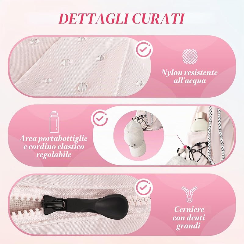 Borsone Sportivo Donna, Piccola Borsa Palestra con Scomparto per Scarpe, Impermeabile Borsa da Viaggio, Borsone Yoga, Weekend Borsa a tracolla Per Sport, Nuoto, Viaggio
