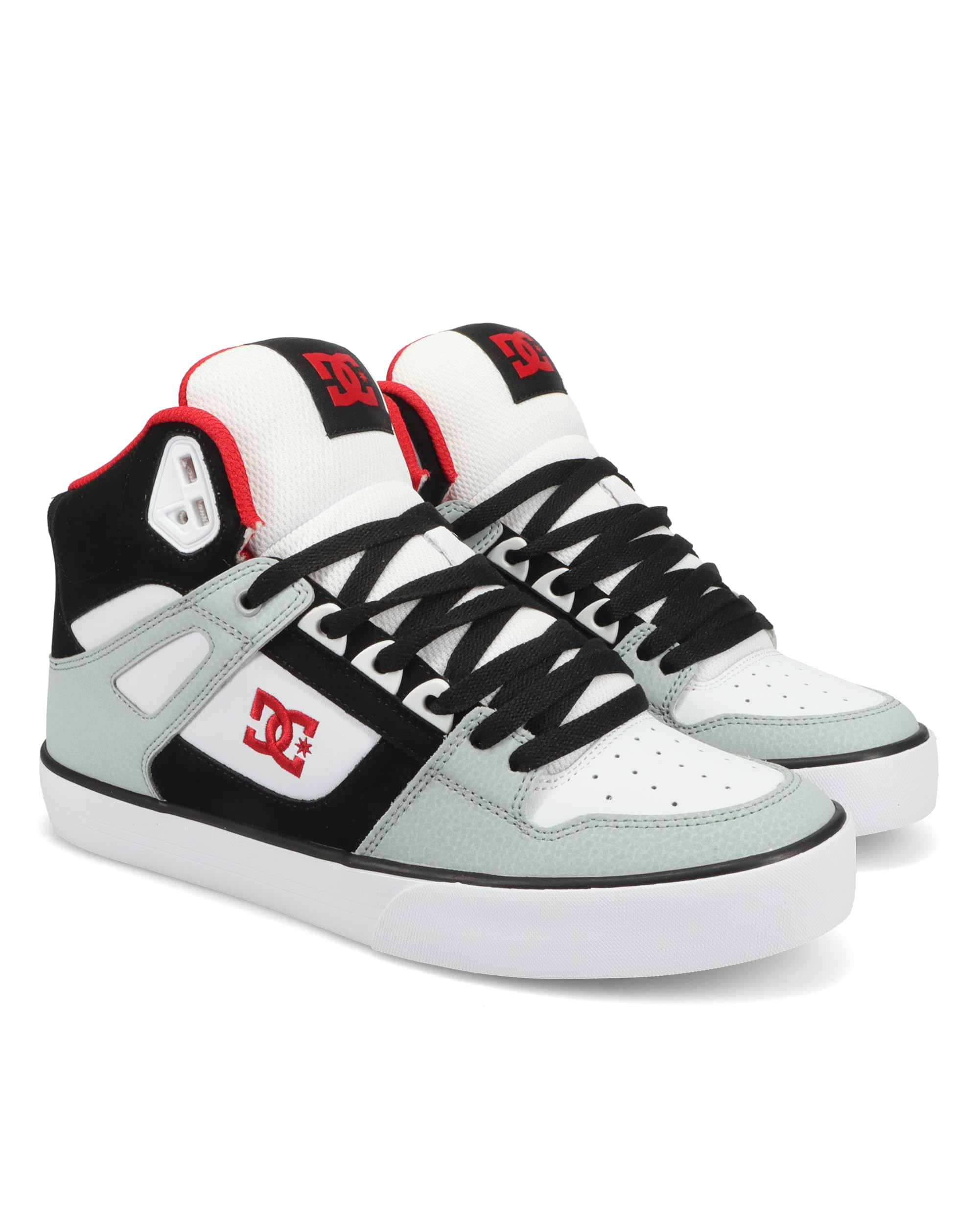 Photo 1 of DC Men's Pure High Top WC Skate Shoe, Grey/Black/White/RED, 17