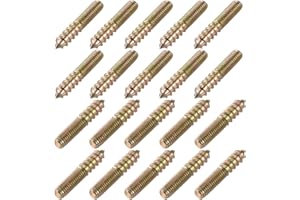 uxcell M6 Hanger Bolts Length 1-3/8"(35mm) Double Head Bolts Self-Tapping Screw 6mm Wood Joint Furniture Legs 20pcs