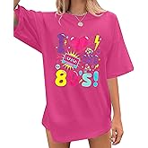 Oversized 80s Outfits for Women I Love The 80s Shirt Vintage neon Shirts for Birthday Party Gift Casual Short Sleeve Top