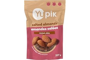 Yupik Roasted Salted Almonds, 227 g, Gluten-Free, Kosher, Crunchy Savory Snacks, Roasted Almonds with Sea Salt, Protein Nuts