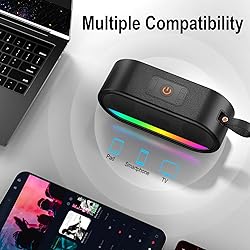 Portable Bluetooth Speaker with LED Lights, 24W