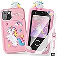 Luyiilo Kids Smart Phone Toys for Girls,Unicorn Gift Toys for Girls Ages 3-9 Christmas Birthday Gifts Mini Smart Phone Toys With 2.8" Touchscreen 16 Learning Games Dual Camera Music Player, 8G SD Card