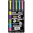 G.T. Luscombe Company, Inc. Zebrite Double Ended Bible Highlighters | No Bleed Pigmented Ink, No Fading or Smearing | Double Ended Fluorescent Multicolor for Highlighting & Underlining (Set of 5)