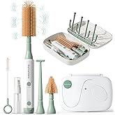 Electric Baby Bottle Brush Cleaner, 8-in-1 Travel Kit with Storage Box, Food-Grade Silicone, Waterproof, Long Battery Life, Portable Baby Bottle Cleaner Brush Set, Ideal Gift for Parents & Babies