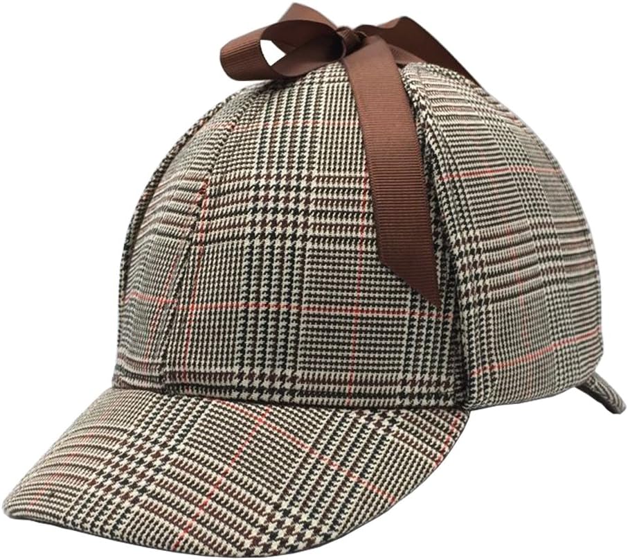 Sherlock Holmes Hat,Deerstalker Hat Classic Cos Play for Adults and Children