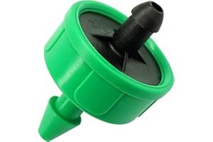 Yeedoox 1 GPH Drip Irrigation Emitters Pressure Compensating Drippers Constant Flow Heads Parts Garden Flower Pots Plants Systems Dig Kit for 1/4 Inch Watering Tubing Line 50-Pack