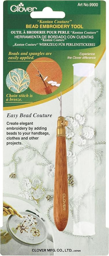 Clover kantan couture bead embroidery tool wood brown 1 amazonco