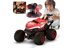 GOHERO Remote Control Monster Truck Toys, 1:20 Scale RC Shark Monster Trucks with Light & Music, 2.4Ghz Remote Control Car Boys 4-7 & 8-12, Remote Control Truck with 360° Spin Walk Upright & Drift