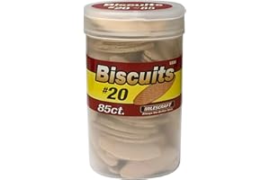 Milescraft 5336 #20 Biscuits in a Bottle (85 pc.) - For use in Wood Joining, Woodworking, and Crafting. Works with Standard Biscuit Joiners. – Size #20