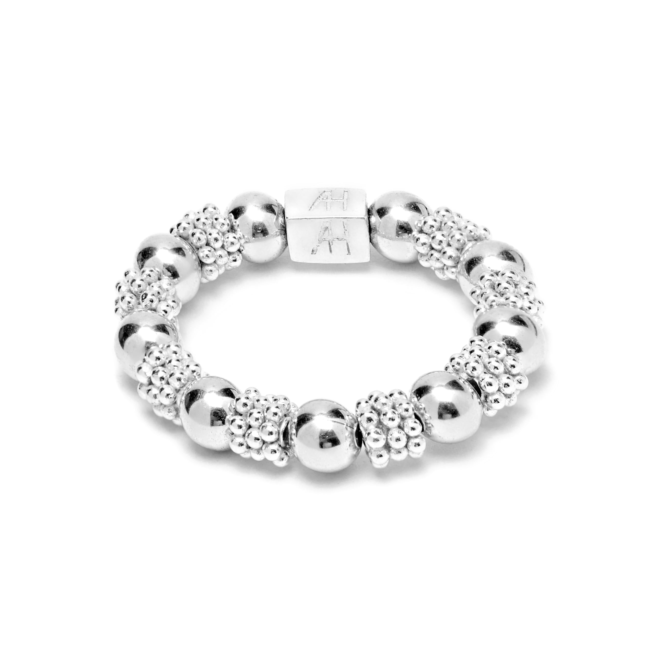 Annie Haak Frankie's, 925 Sterling Silver Ring, Elegant, Flower Bead, Gift For Women, Wife, Girl, Gift for Friend, Birthday, Anniversary, Affection, Appreciation, Casual, Handmade In UK, Stretch Fit