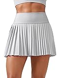 CRZ YOGA Women's High Waisted Pleated Tennis Skirts