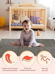 12 pcs Thickened Plush Foam Interlocking Floor