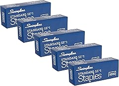 Swingline Staples, 5 Pack, Standard Staples for Desktop Staplers, 1/4" Length, 210/Strip, 5000/Box (35101)