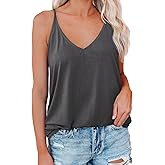 LOLONG V Neck Tank Tops for Women Summer Sexy Spaghetti Strap Sleeveless Shirts