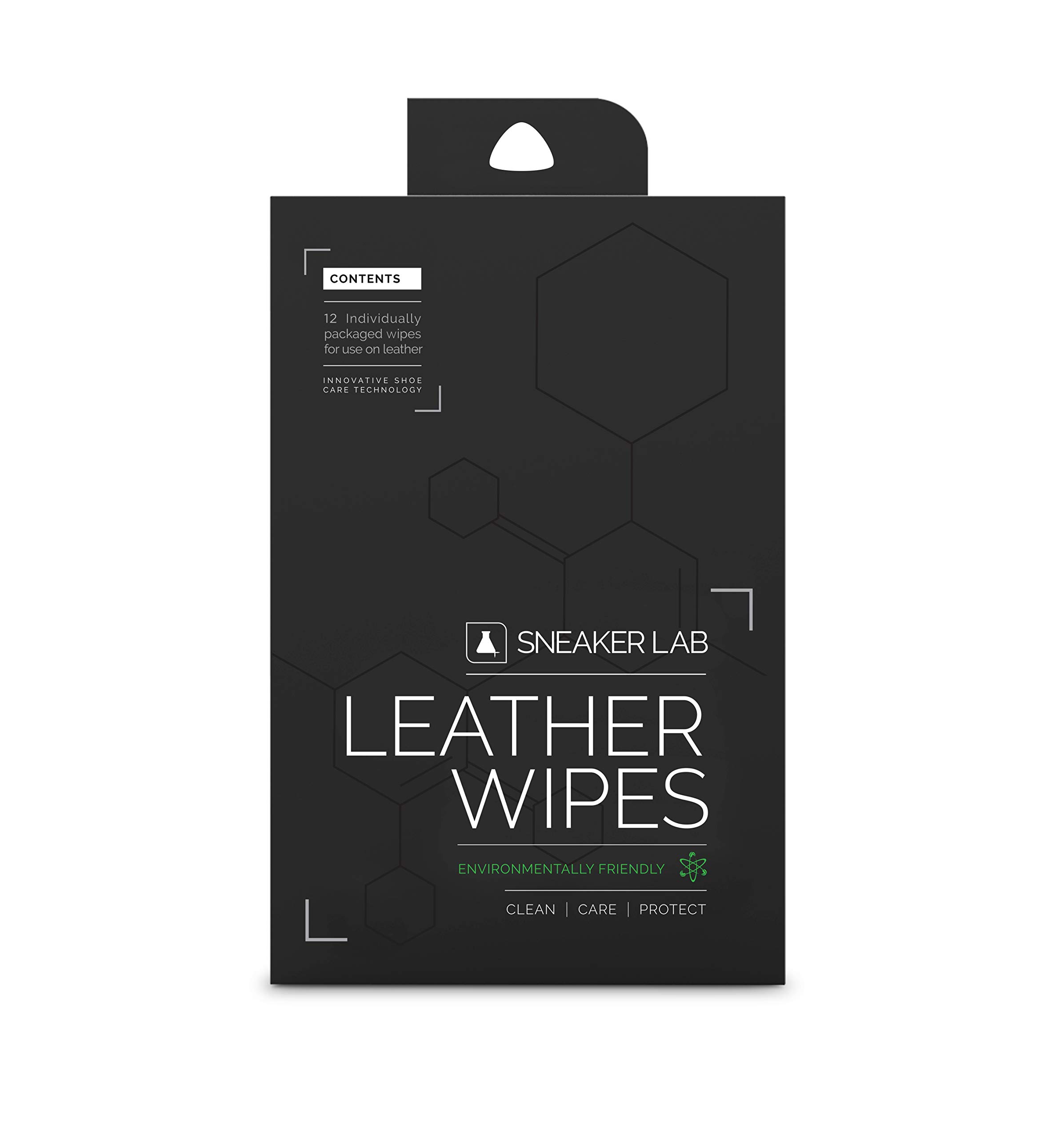 Sneaker LAB Leather Specific Shoe Wipes | 12 Count, Black, Unscented Rectangular Wipes for All Leather Shoes